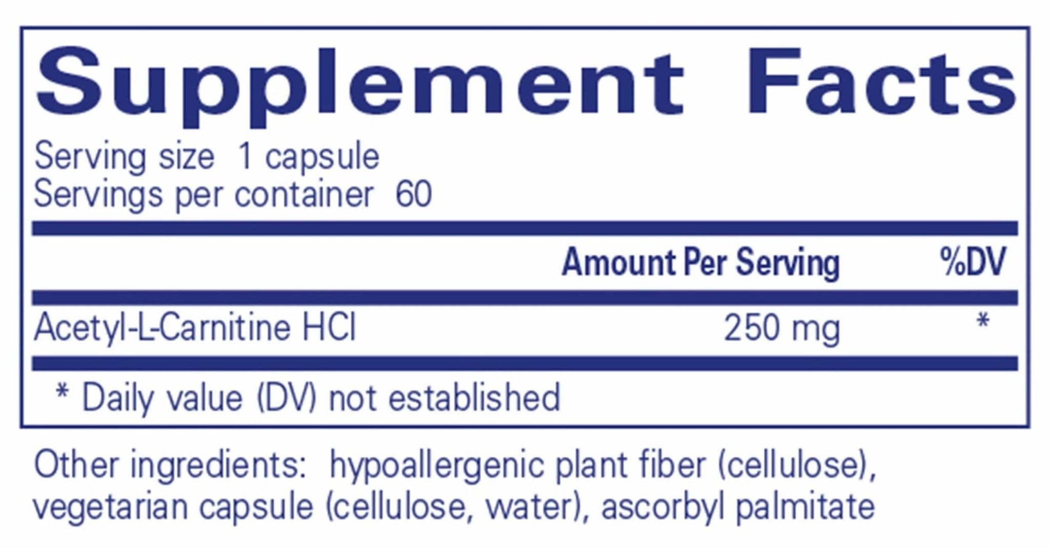 Pure Encapsulations Acetyl-l-Carnitine 250mg