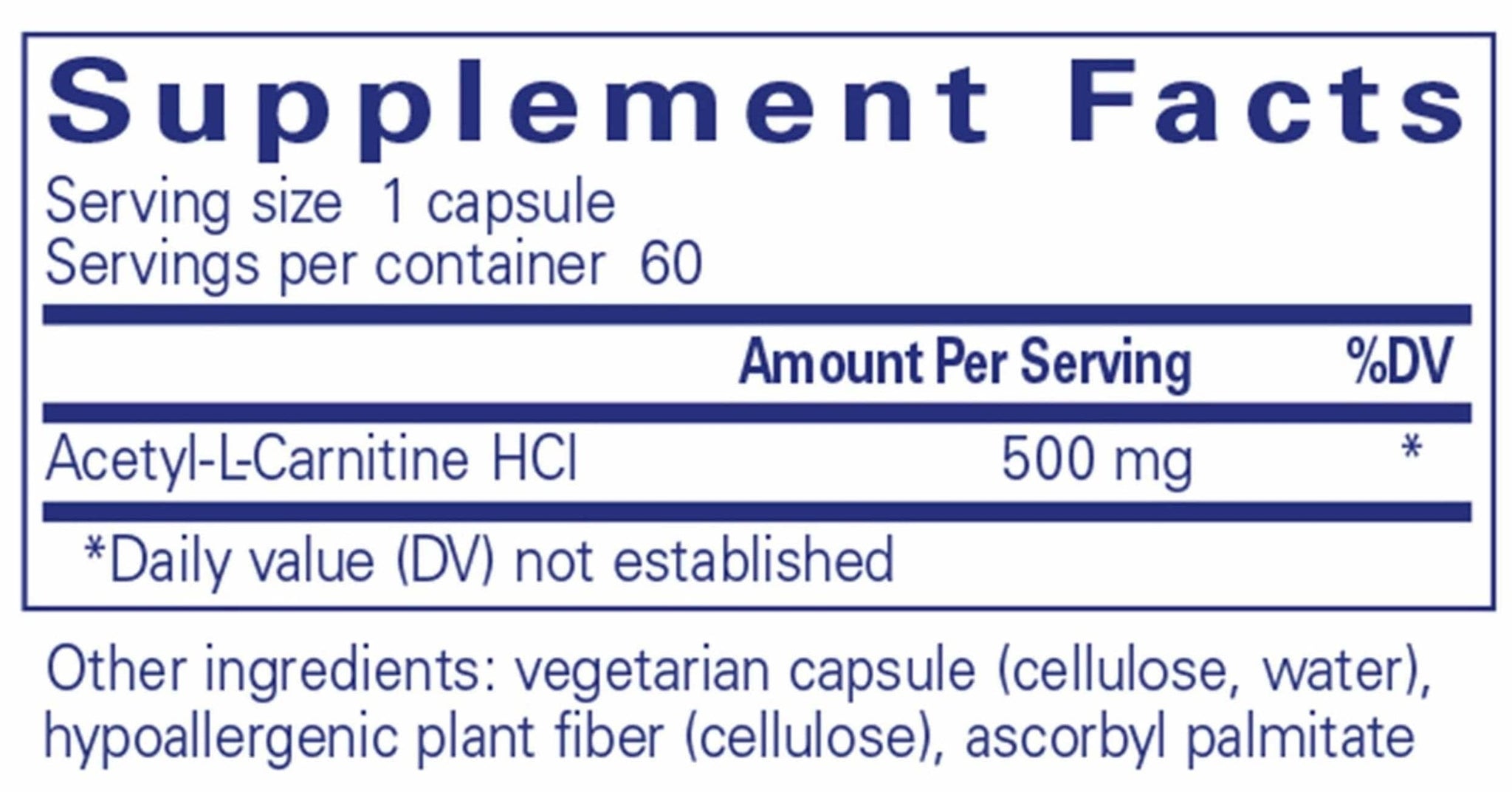 Pure Encapsulations Acetyl-l-Carnitine 500mg