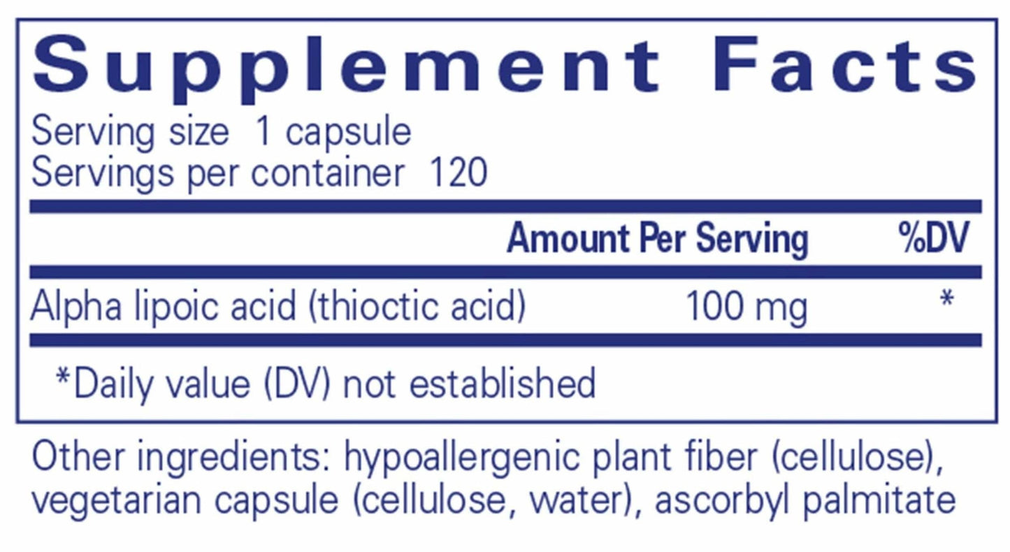 Pure Encapsulations Alpha Lipoic Acid 100mg