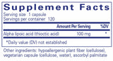 Pure Encapsulations Alpha Lipoic Acid 100mg