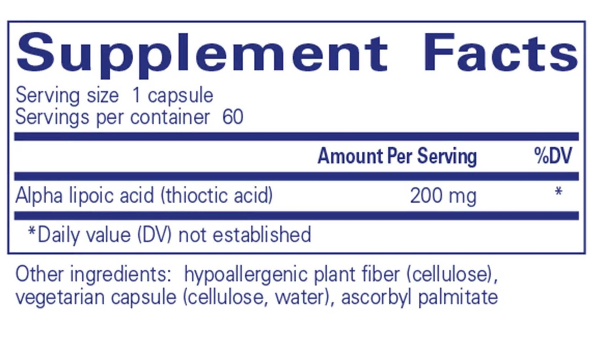 Pure Encapsulations Alpha Lipoic Acid 200mg