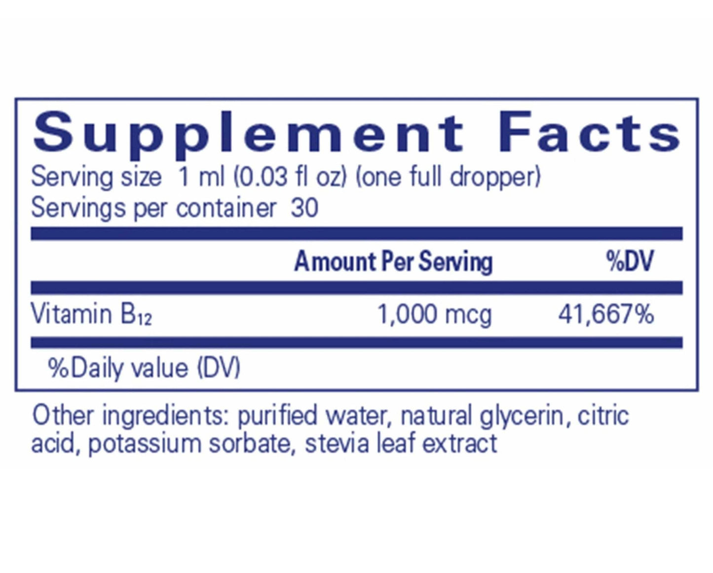 Pure Encapsulations B12 Liquid (1,000 mcg)