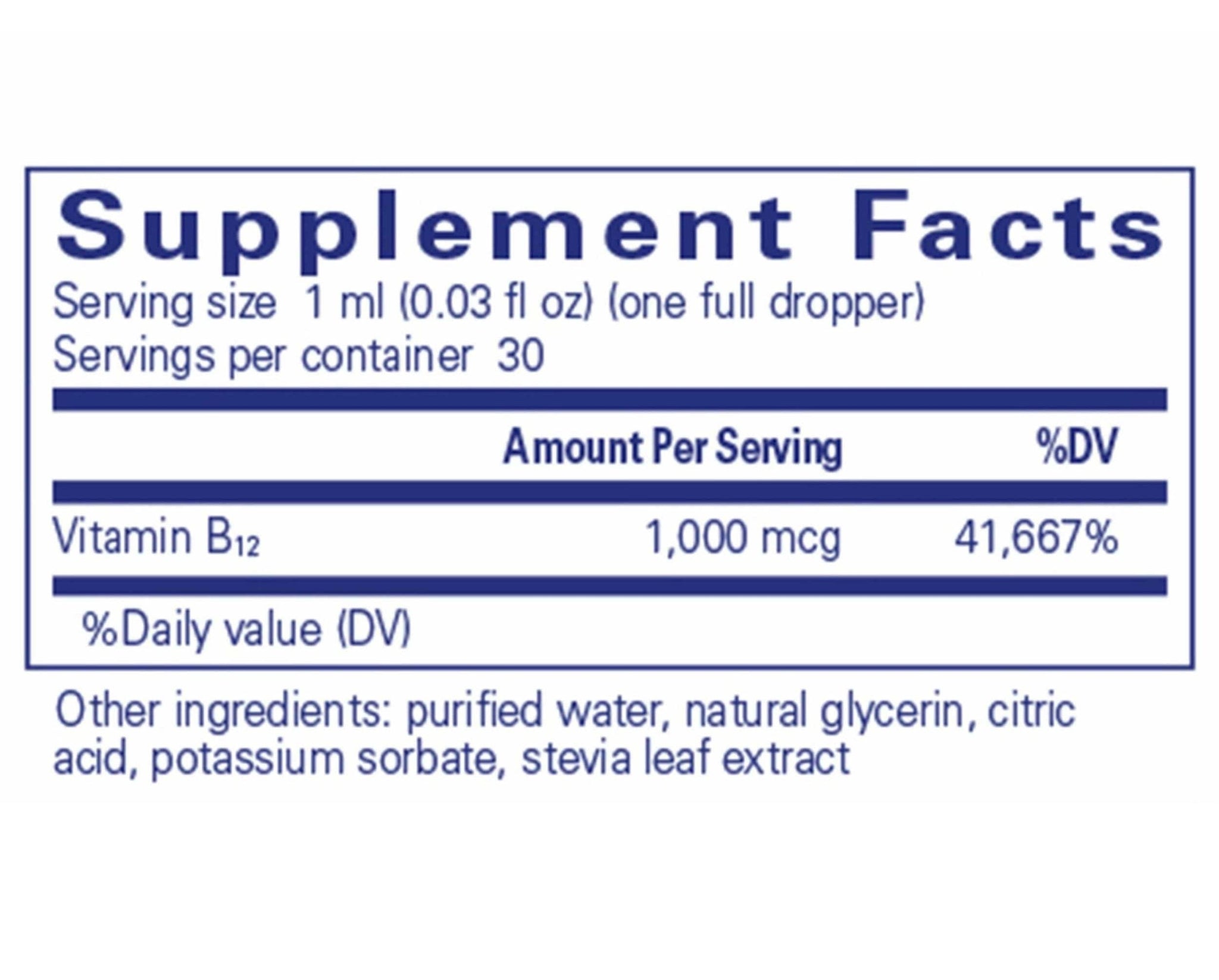 Pure Encapsulations B12 Liquid (1,000 mcg)