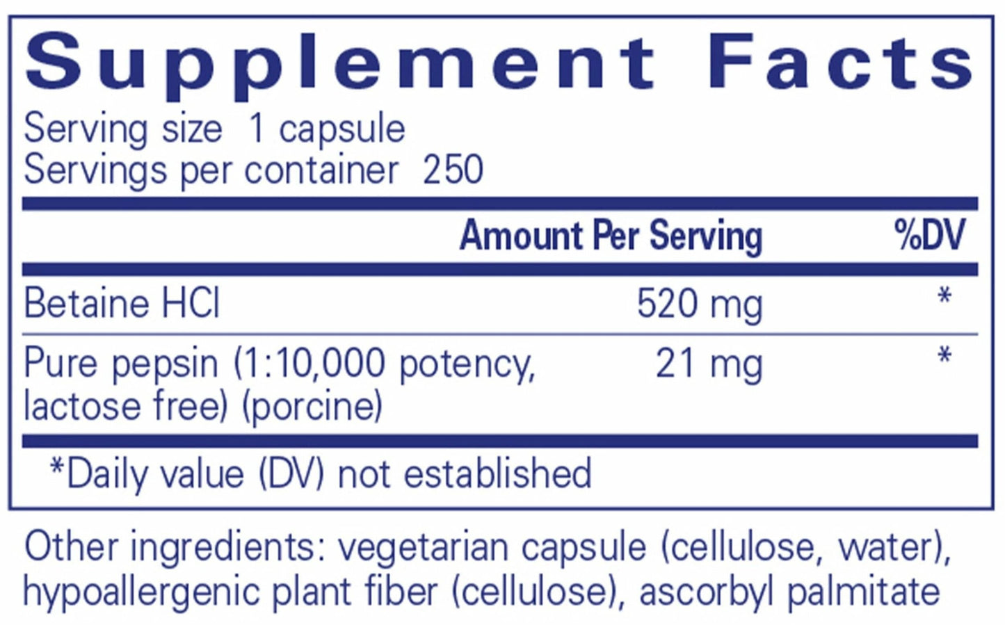Pure Encapsulations Betaine HCl Pepsin