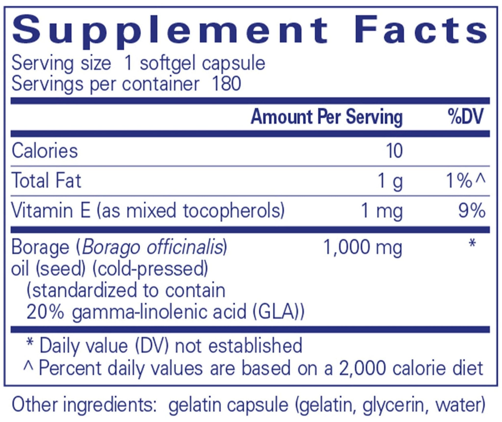 Pure Encapsulations Borage Oil
