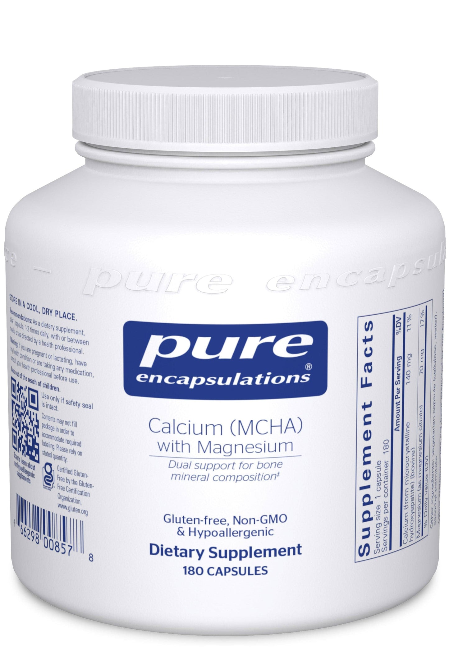 Pure Encapsulations Calcium (MCHA) with Magnesium