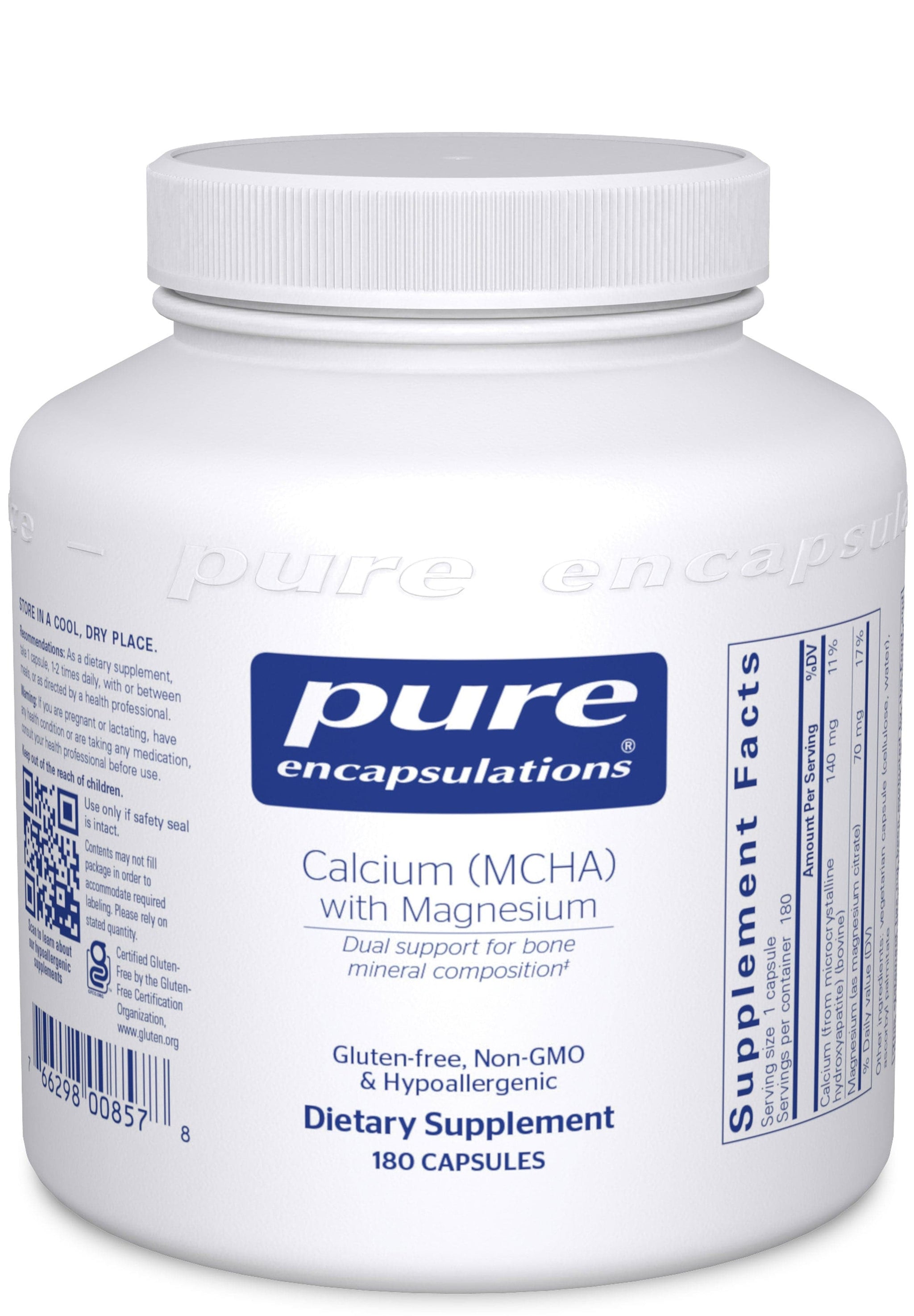 Pure Encapsulations Calcium (MCHA) with Magnesium