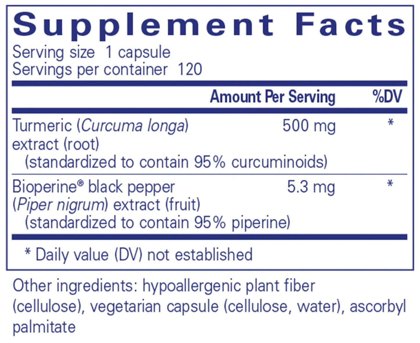 Pure Encapsulations Curcumin 500 with Bioperine