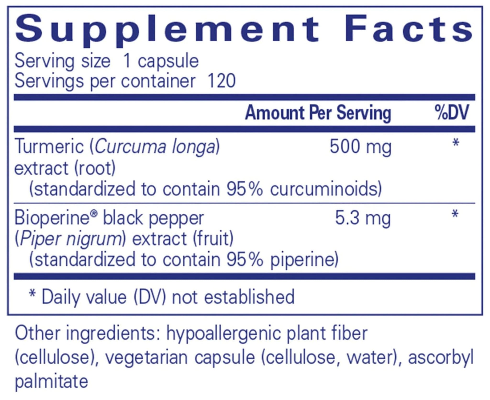 Pure Encapsulations Curcumin 500 with Bioperine