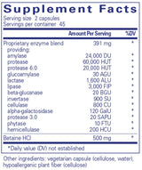 Pure Encapsulations Digestive Enzymes Ultra with Betaine HCl