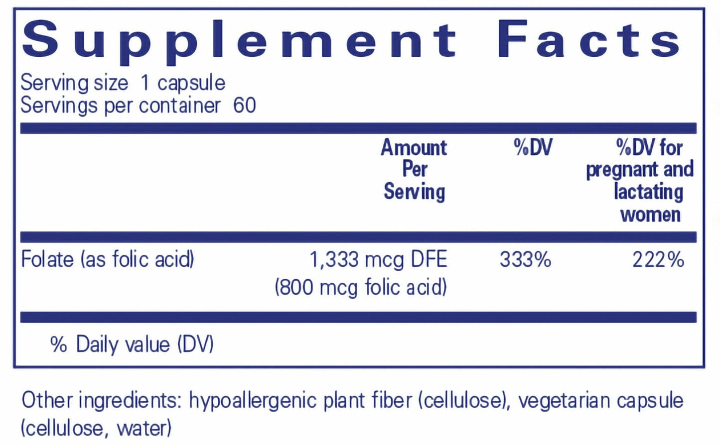 Pure Encapsulations Folic Acid