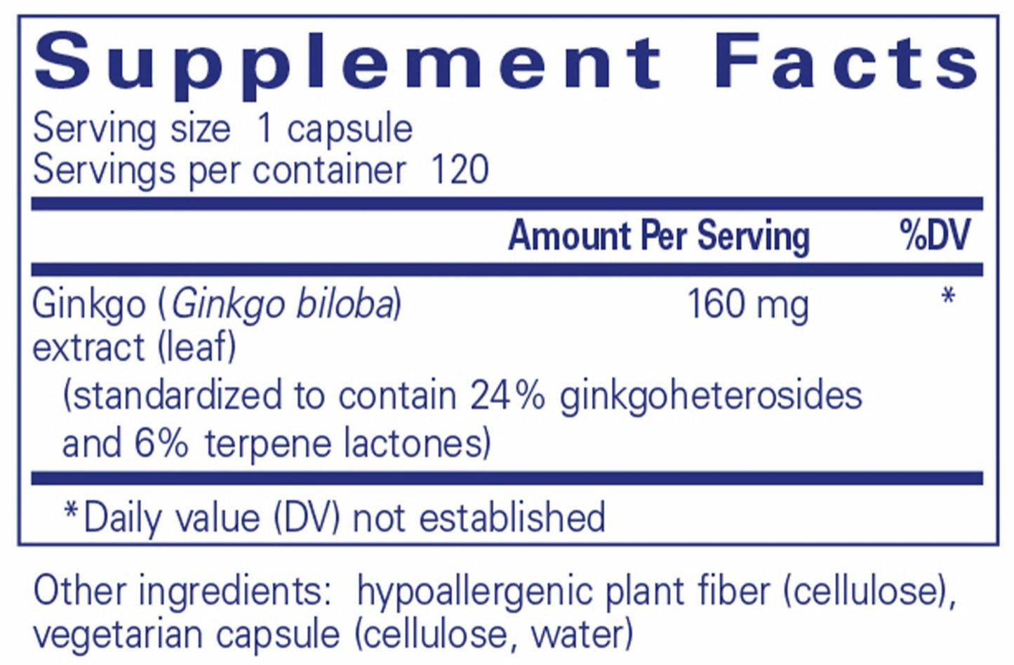 Pure Encapsulations Ginkgo 50 160mg