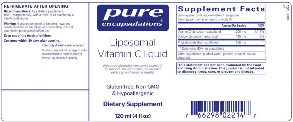 Pure Encapsulations Liposomal Vitamin C liquid