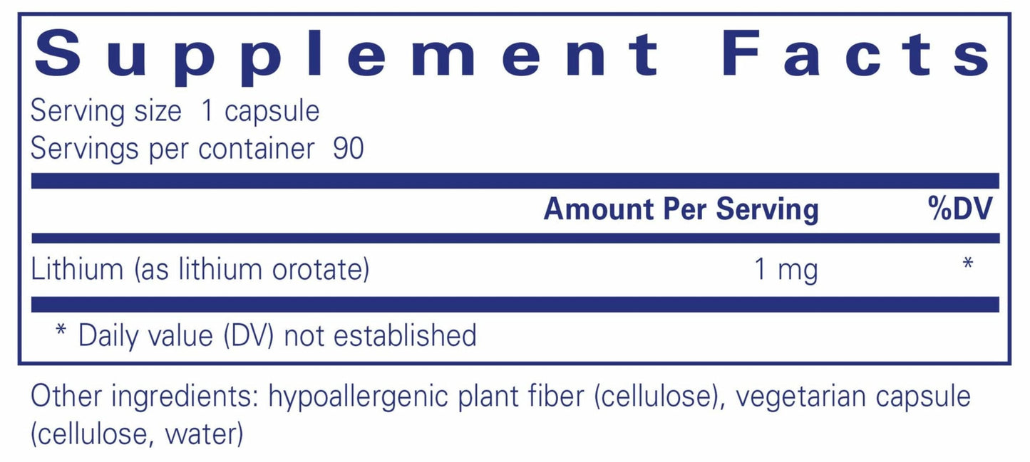 Pure Encapsulations Lithium (Orotate) 1 mg