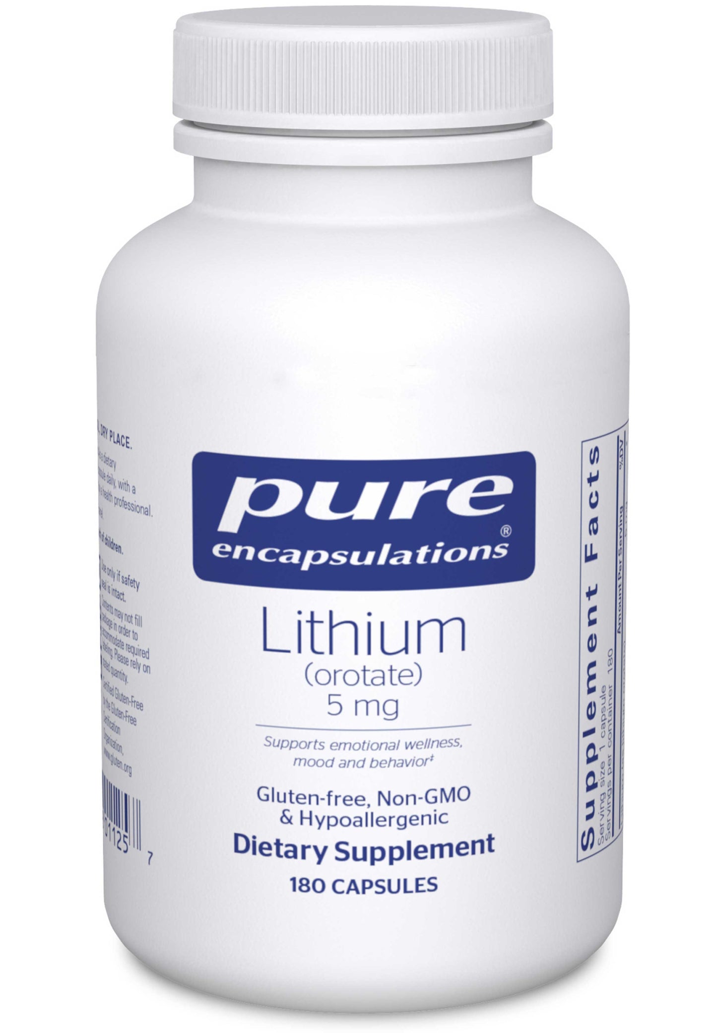 Pure Encapsulations Lithium (Orotate) 5 mg