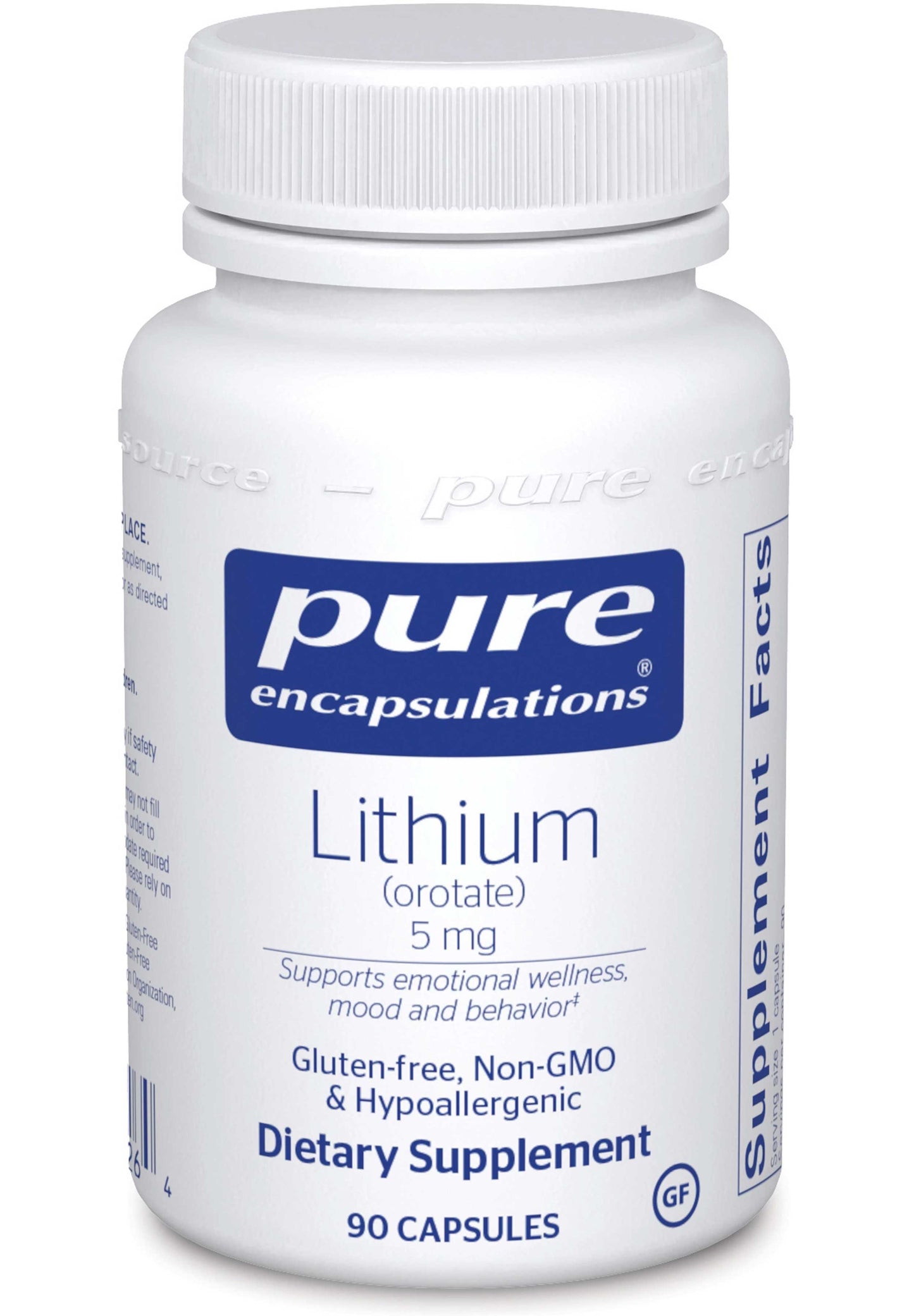 Pure Encapsulations Lithium (Orotate) 5 mg