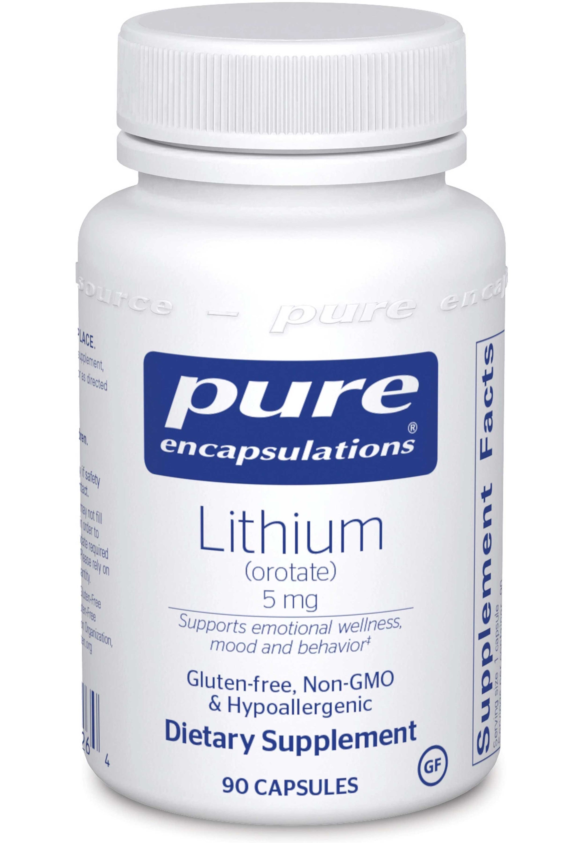 Pure Encapsulations Lithium (Orotate) 5 mg