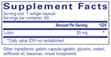 Pure Encapsulations Lutein 20 mg