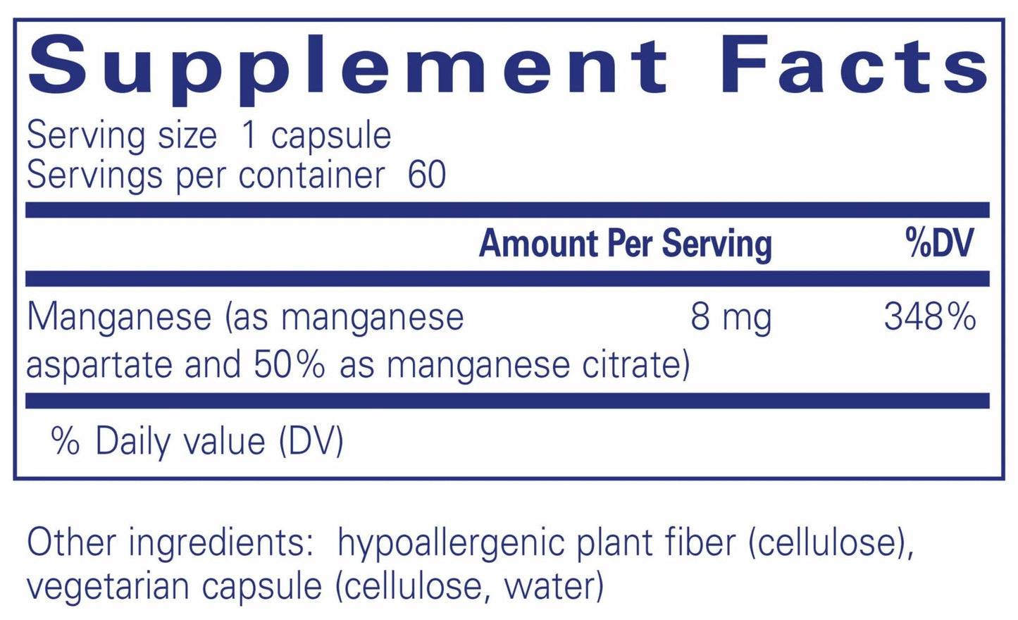 Pure Encapsulations Manganese (aspartate/citrate)