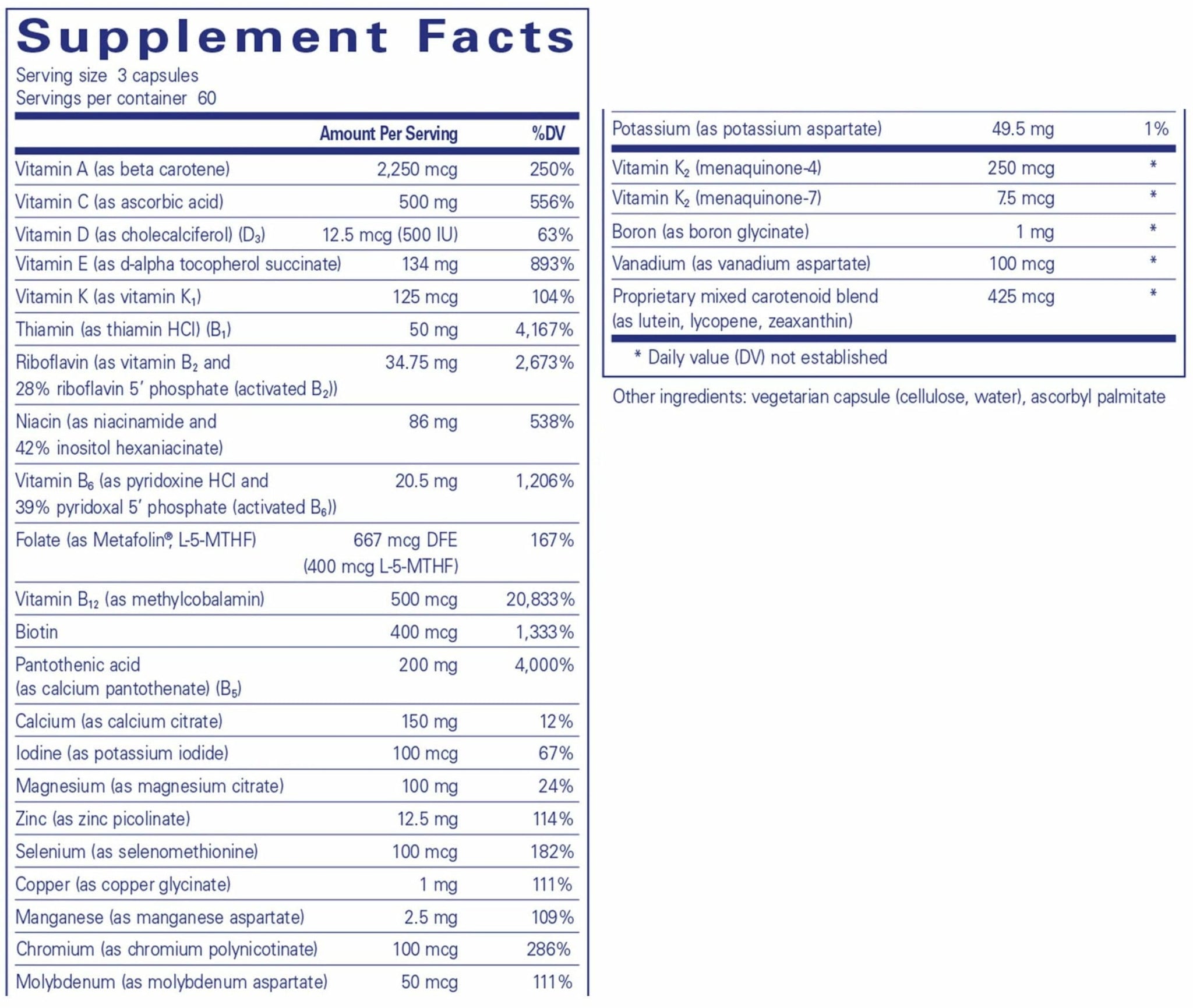 Pure Encapsulations Nutrient 950 with Vitamin K