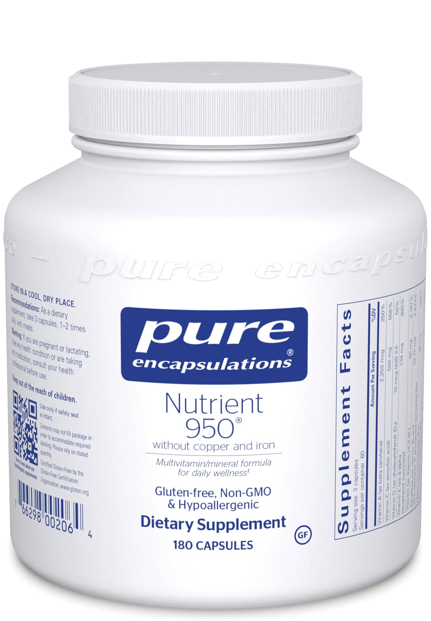 Pure Encapsulations Nutrient 950 without Copper & Iron