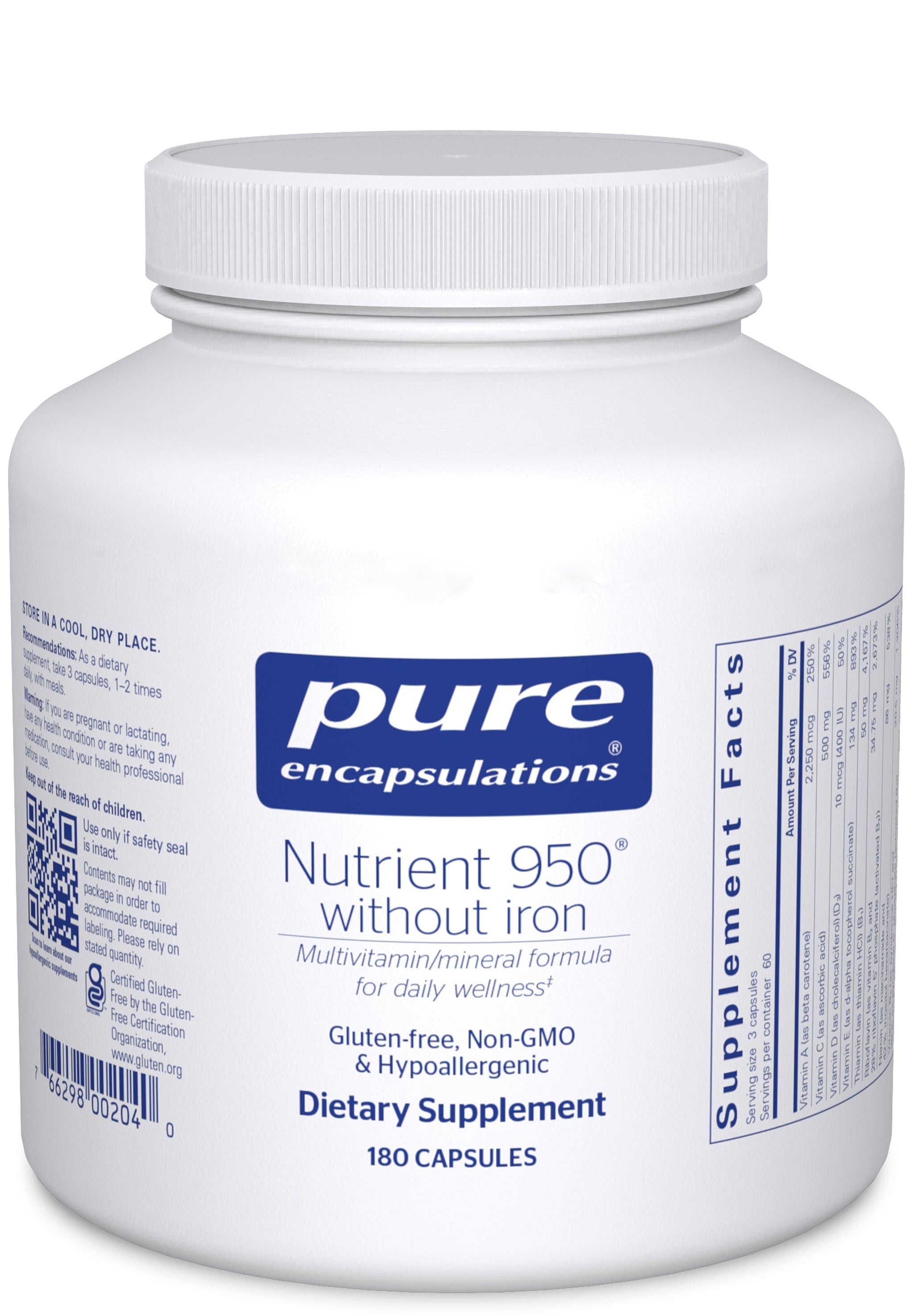 Pure Encapsulations Nutrient 950 without iron