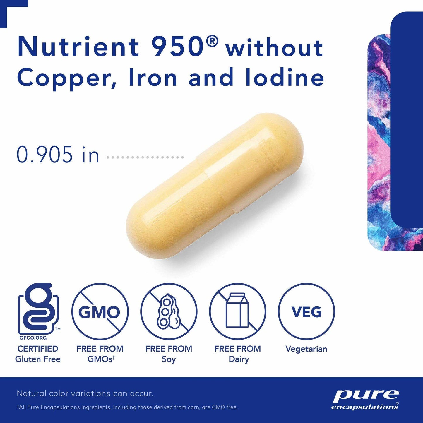 Pure Encapsulations Nutrient 950 without copper, iron and iodine