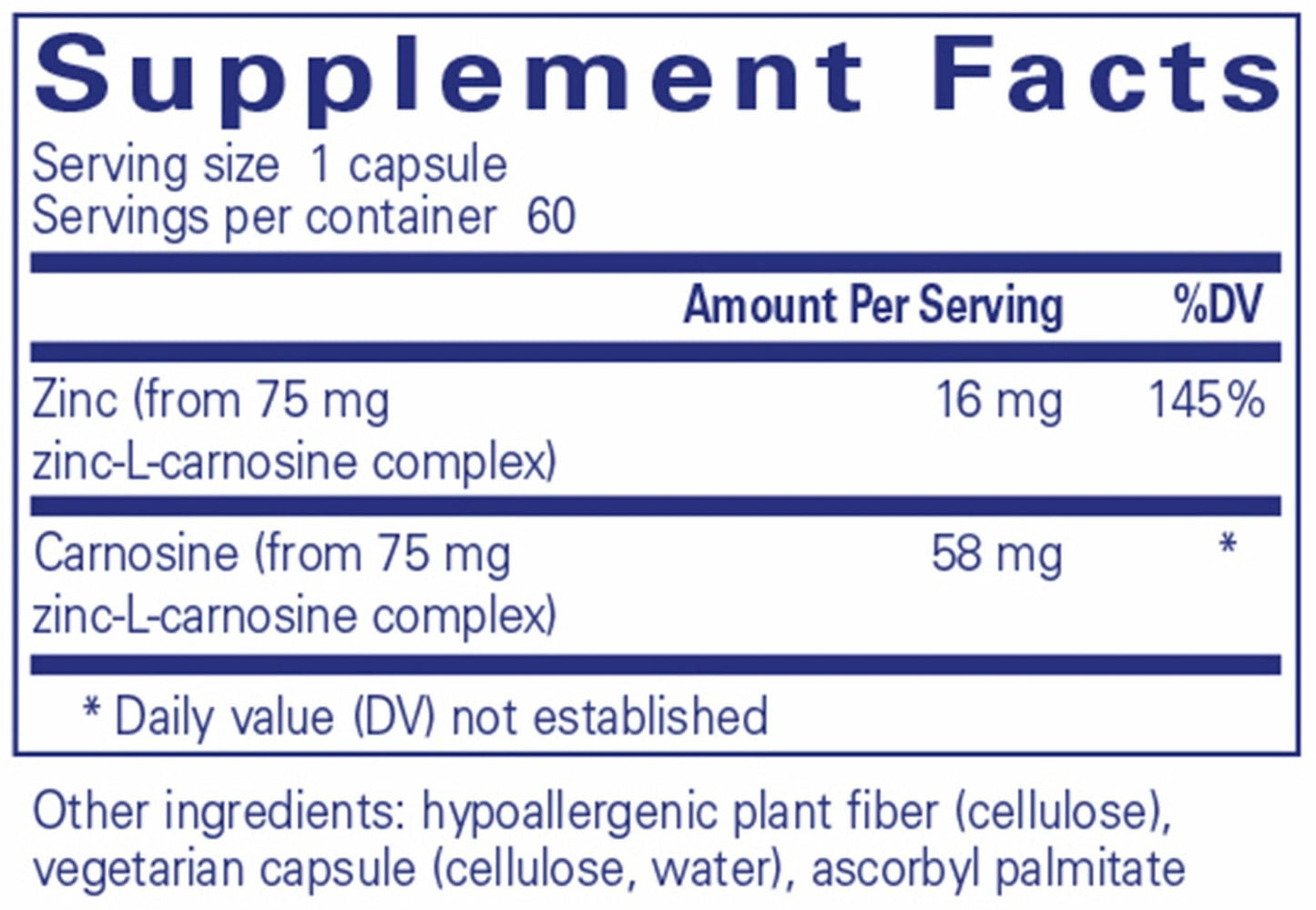 Pure Encapsulations Peptic-Care (Zinc-L-Carnosine)