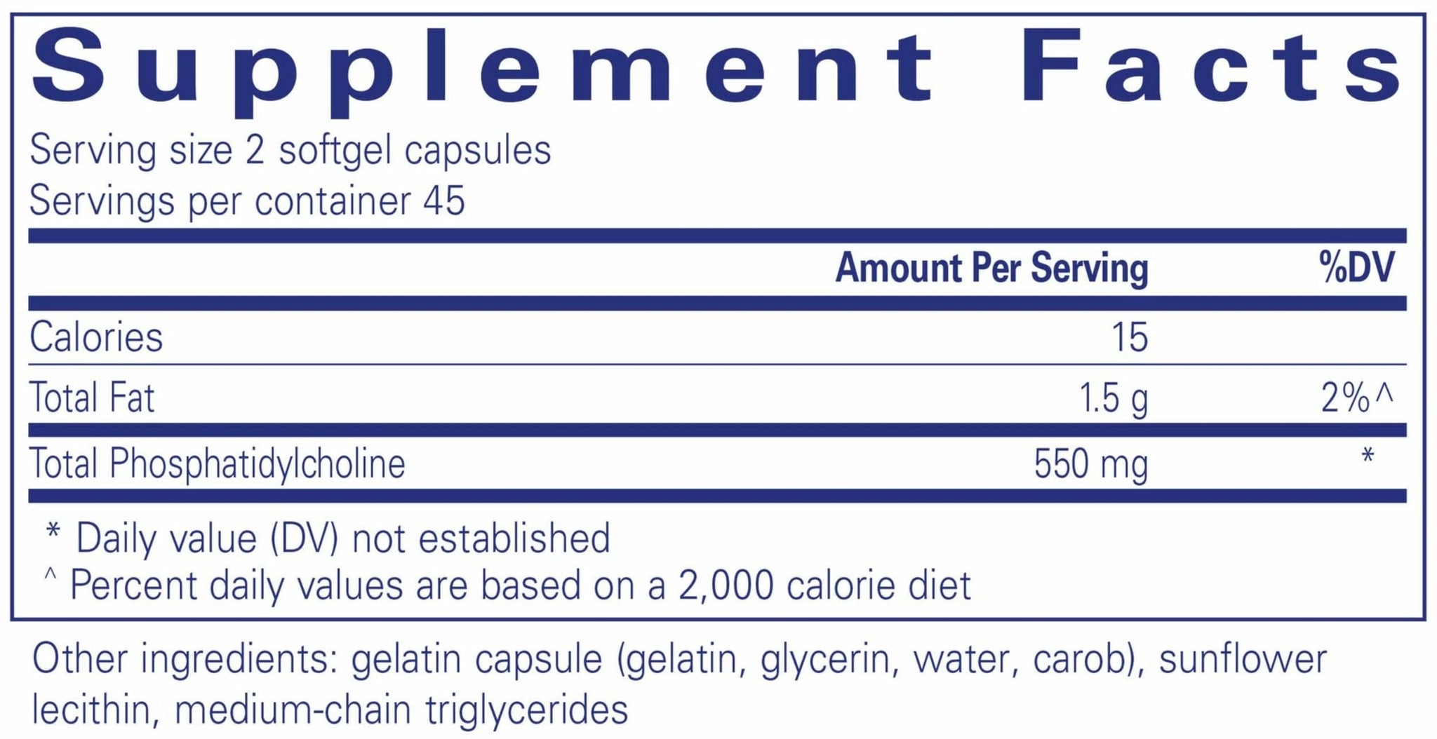 Pure Encapsulations Phosphatidylcholine (sunflower)