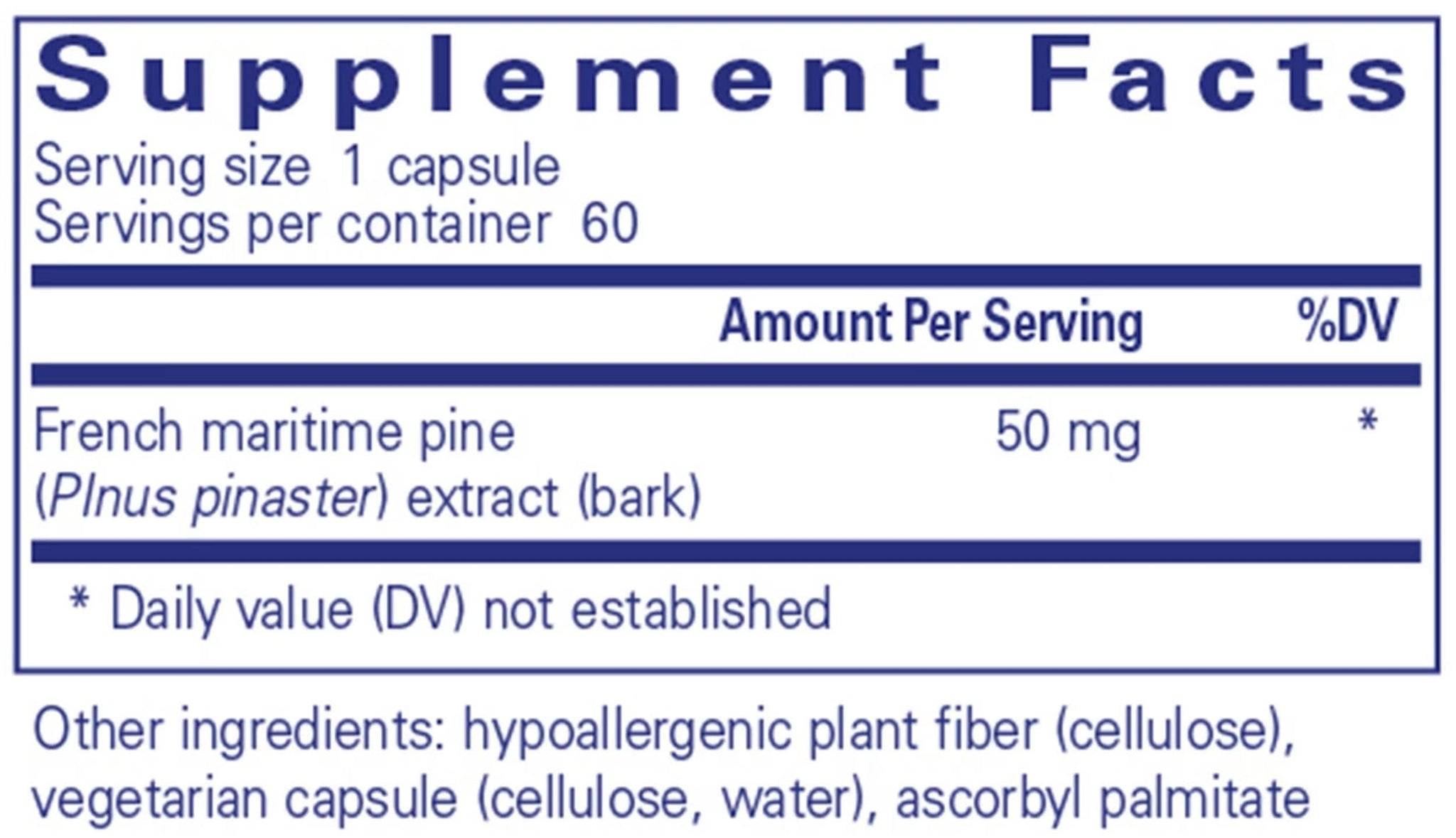 Pure Encapsulations Pycnogenol (pine bark extract) 50mg