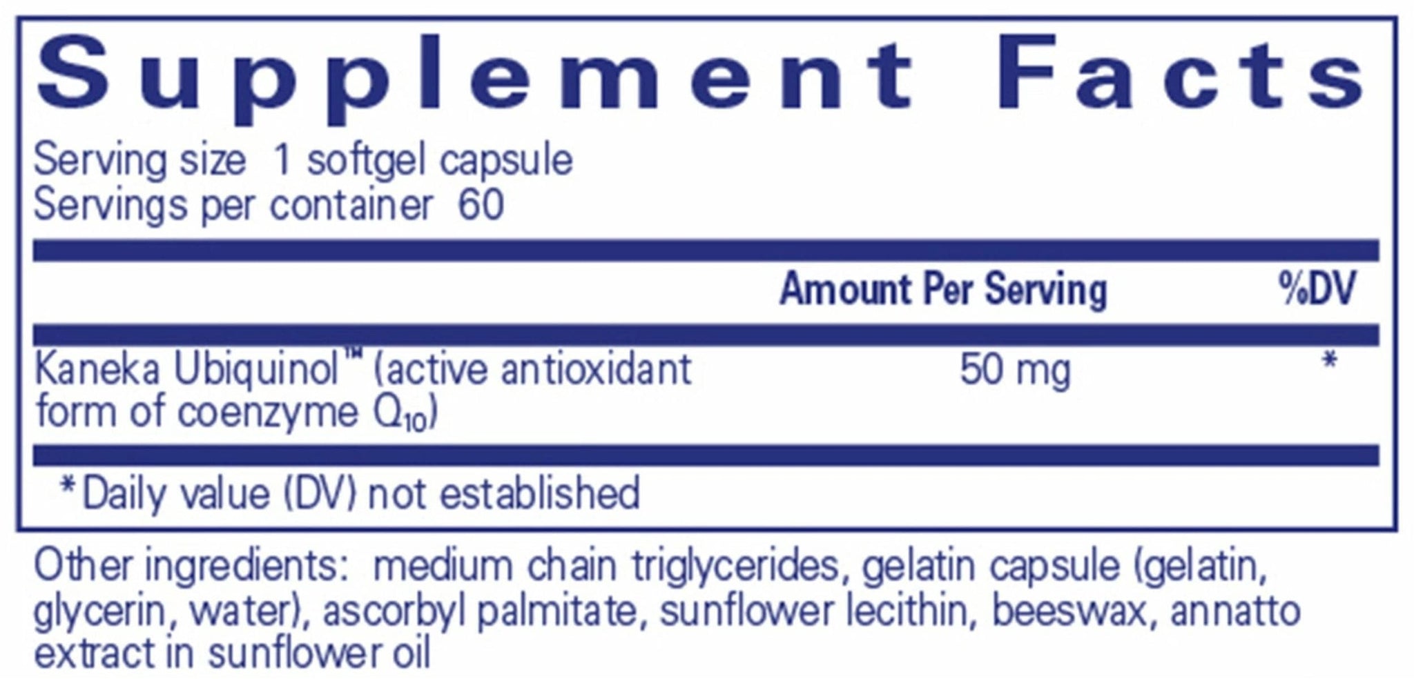 Pure Encapsulations Ubiquinol-QH 50mg