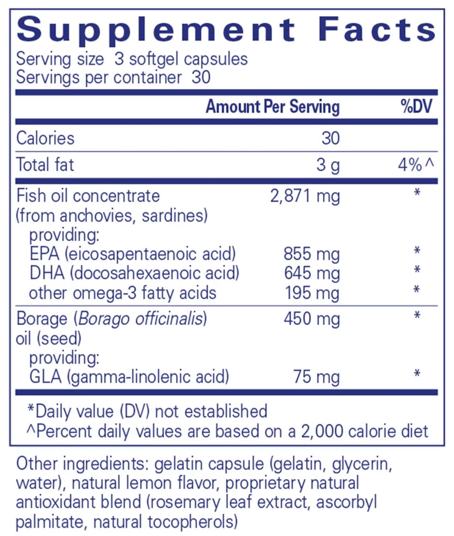 Pure Encapsulations VisionPro EPA/DHA/GLA