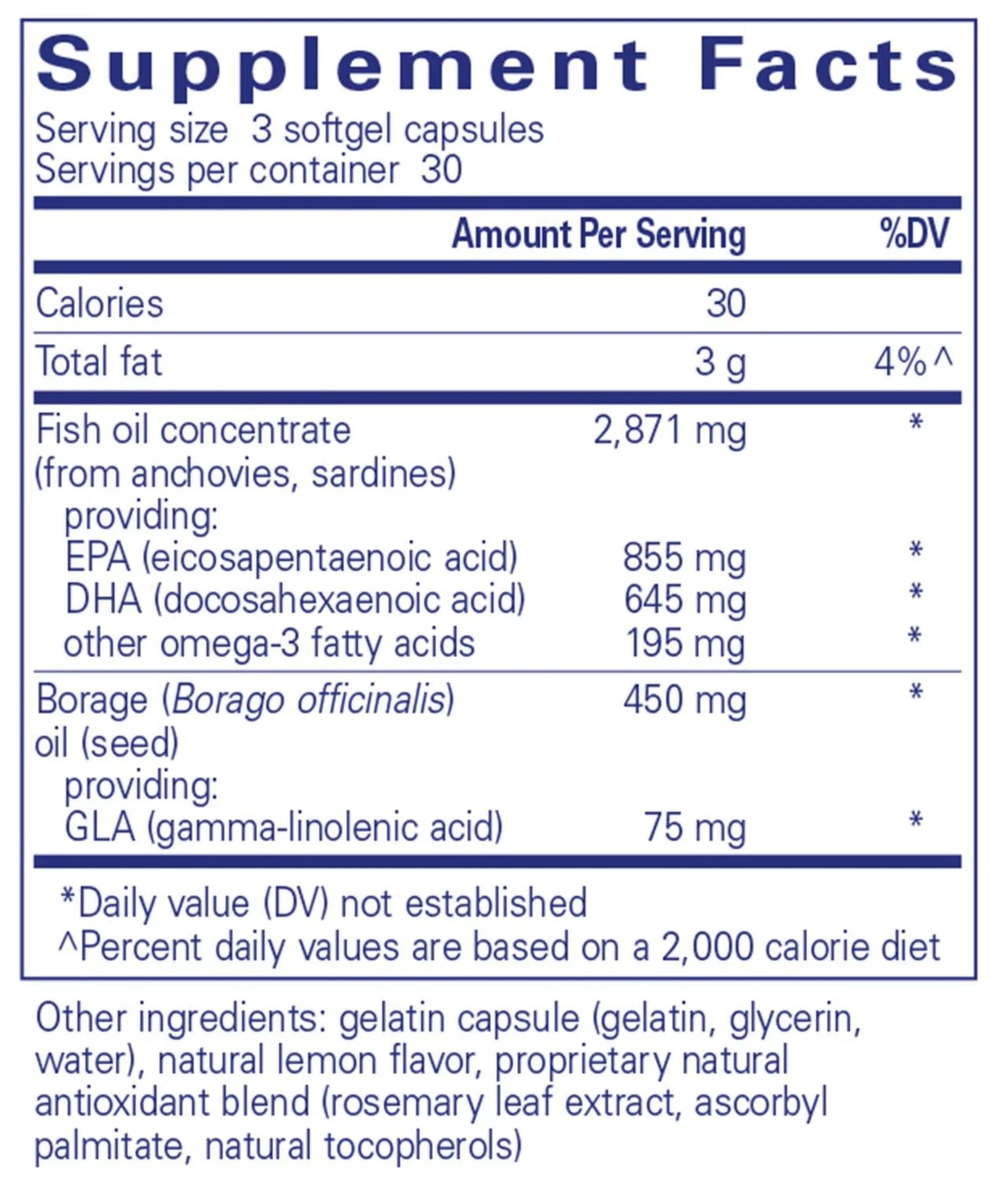 Pure Encapsulations VisionPro EPA/DHA/GLA