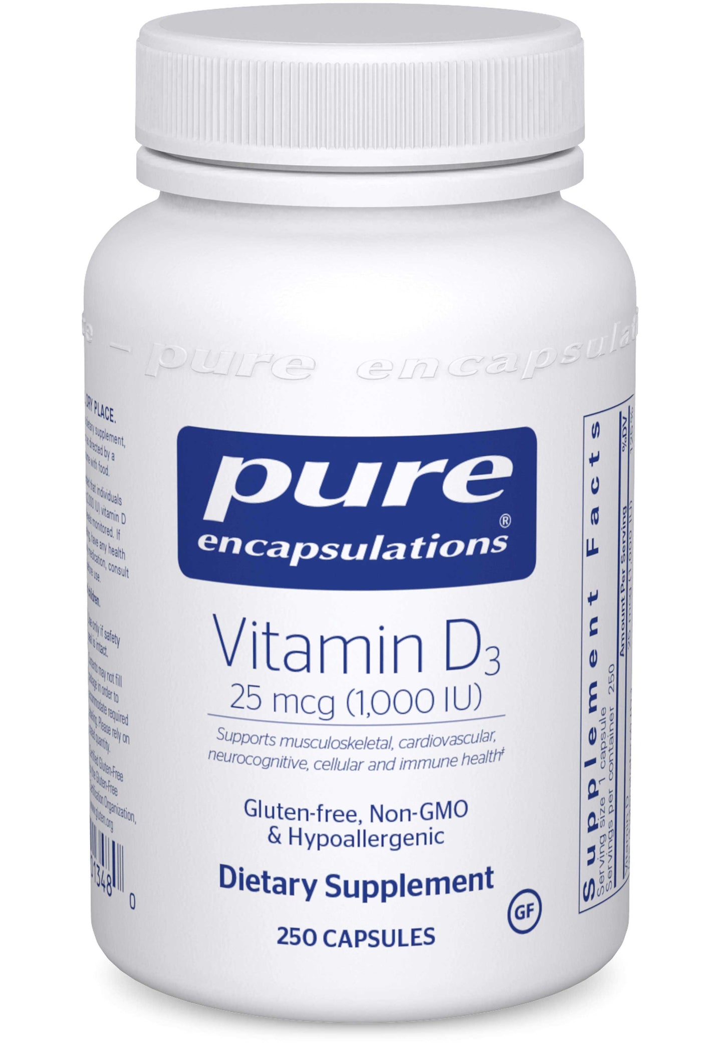 Pure Encapsulations Vitamin D3 25 mcg (1,000 IU)