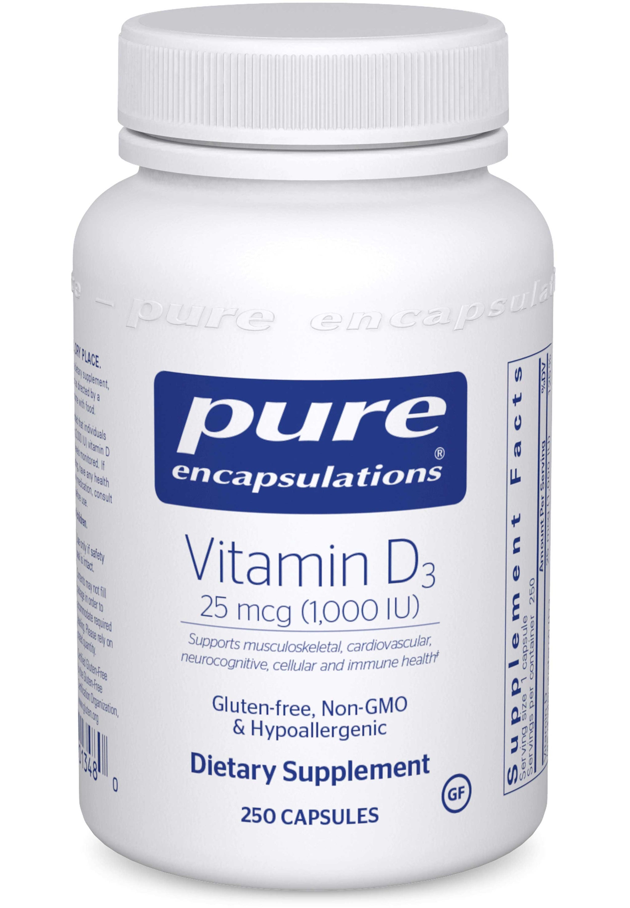 Pure Encapsulations Vitamin D3 25 mcg (1,000 IU)