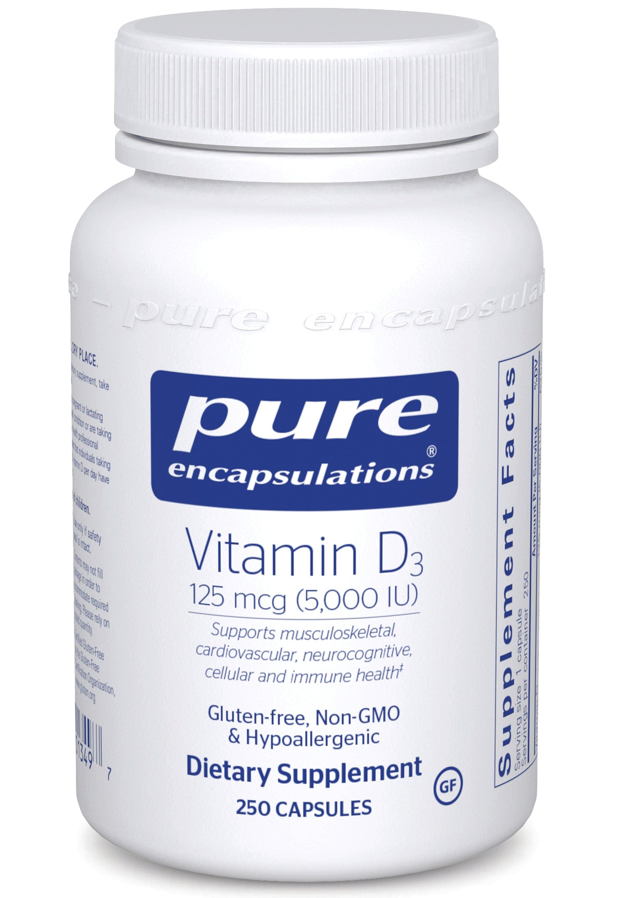 Pure Encapsulations Vitamin D3 125 mcg (5,000 IU)