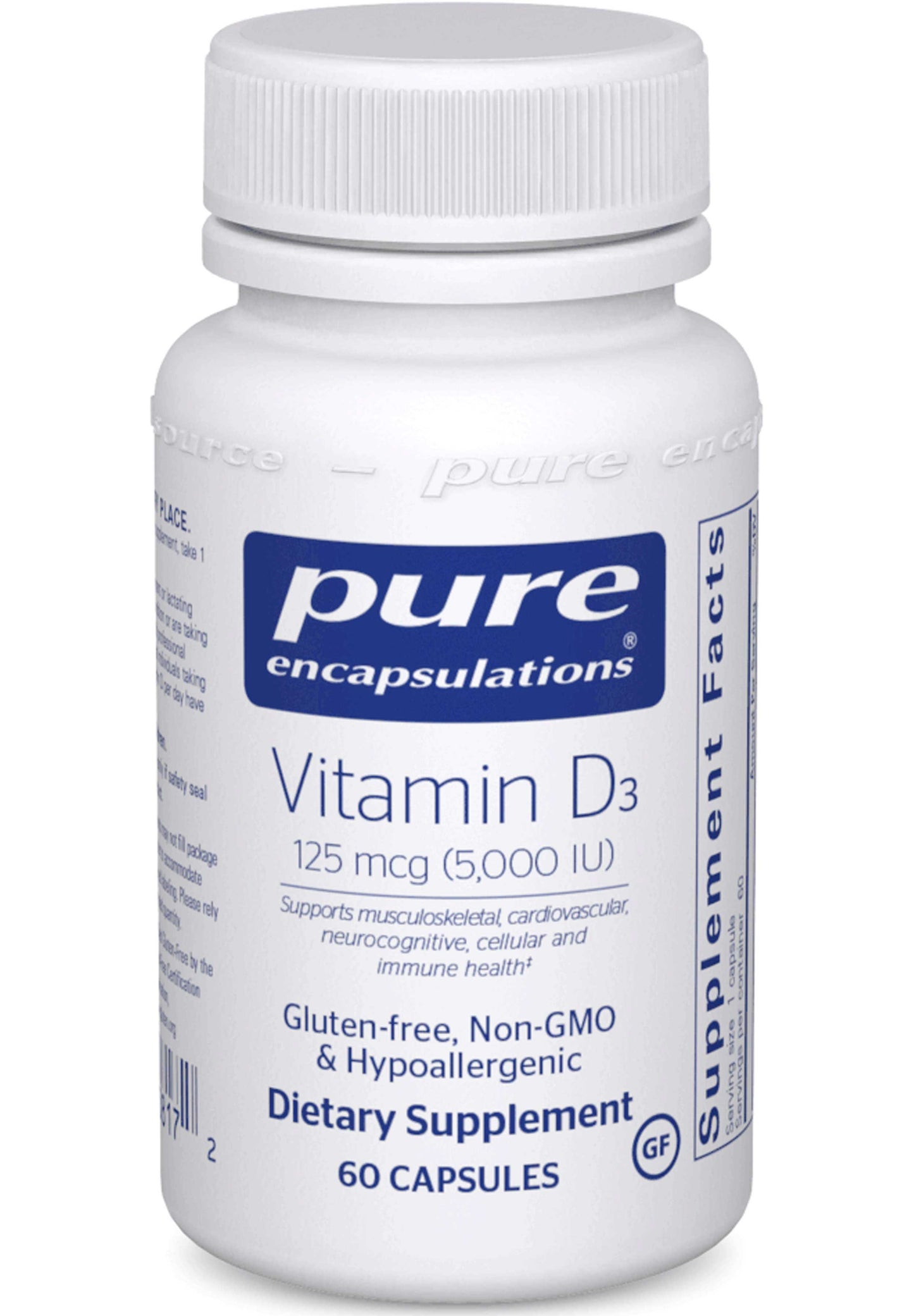 Pure Encapsulations Vitamin D3 125 mcg (5,000 IU)