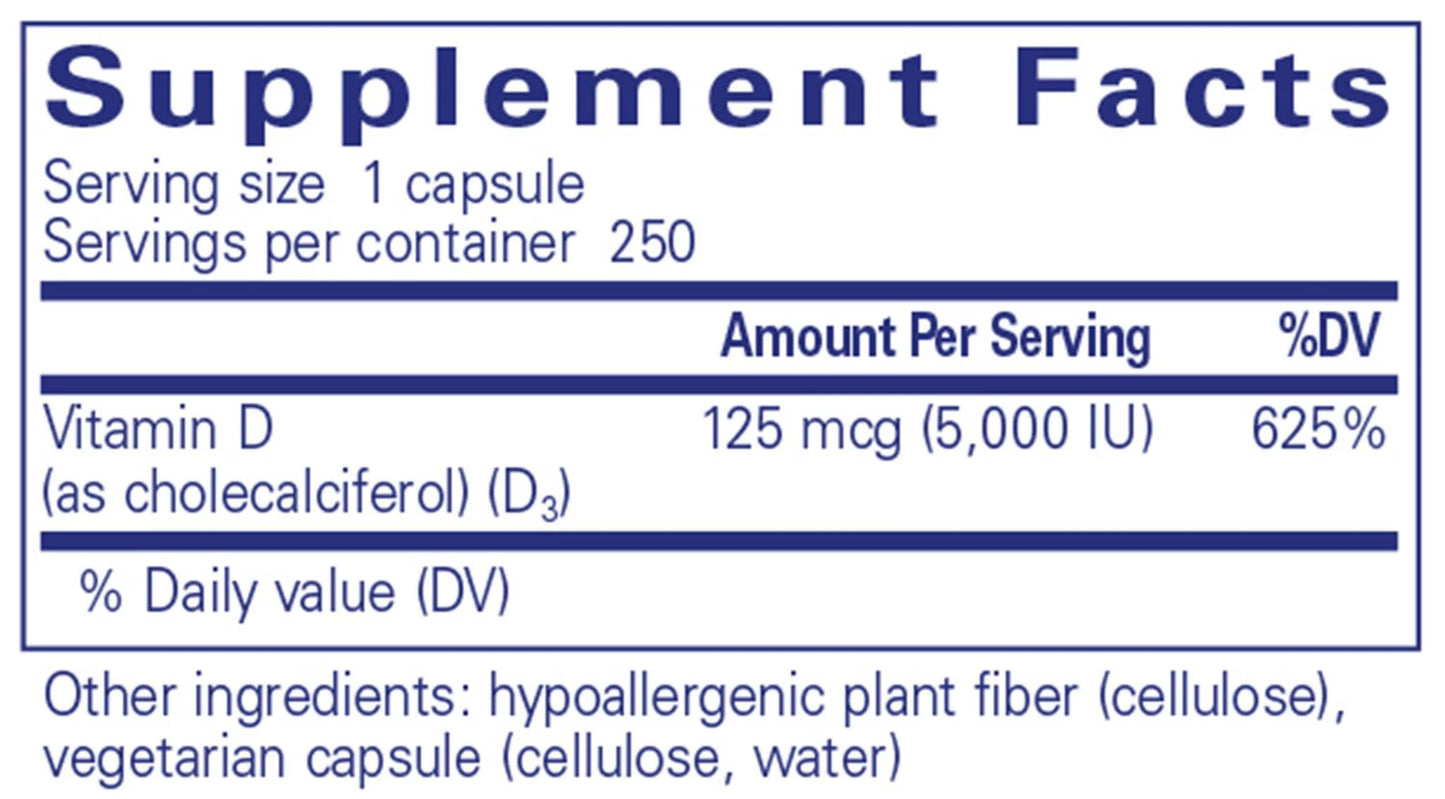 Pure Encapsulations Vitamin D3 125 mcg (5,000 IU)