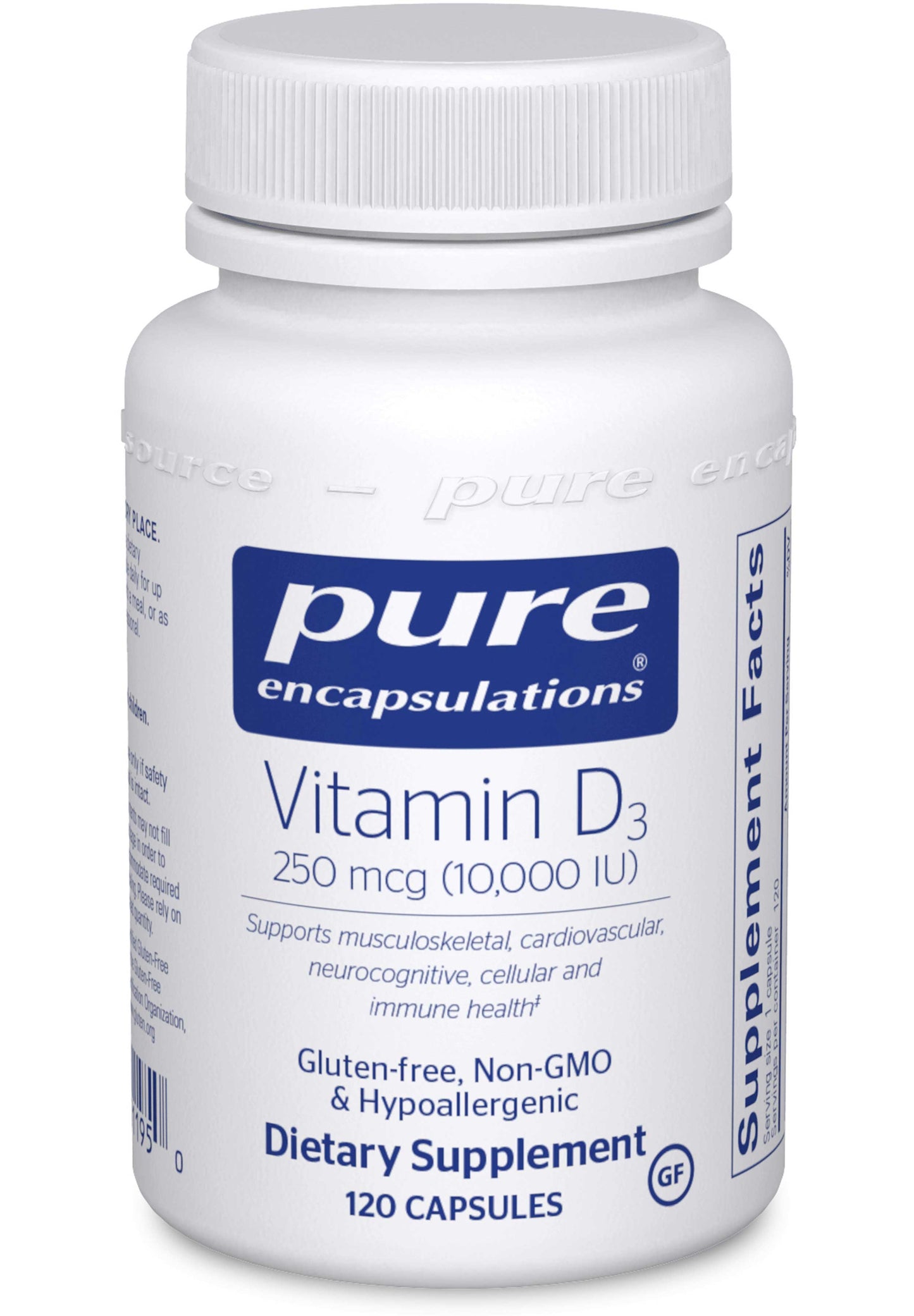 Pure Encapsulations Vitamin D3 250 mcg (10,000 IU)