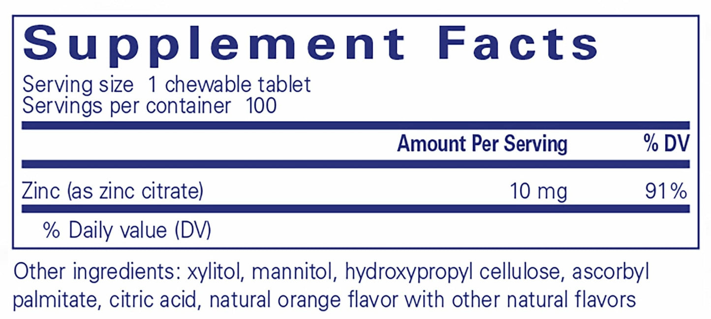 Pure Encapsulations Zinc Chewables