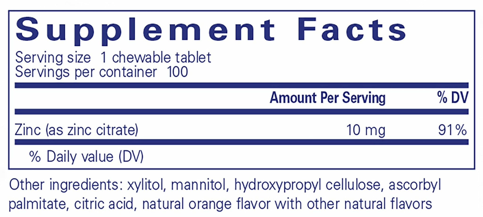 Pure Encapsulations Zinc Chewables