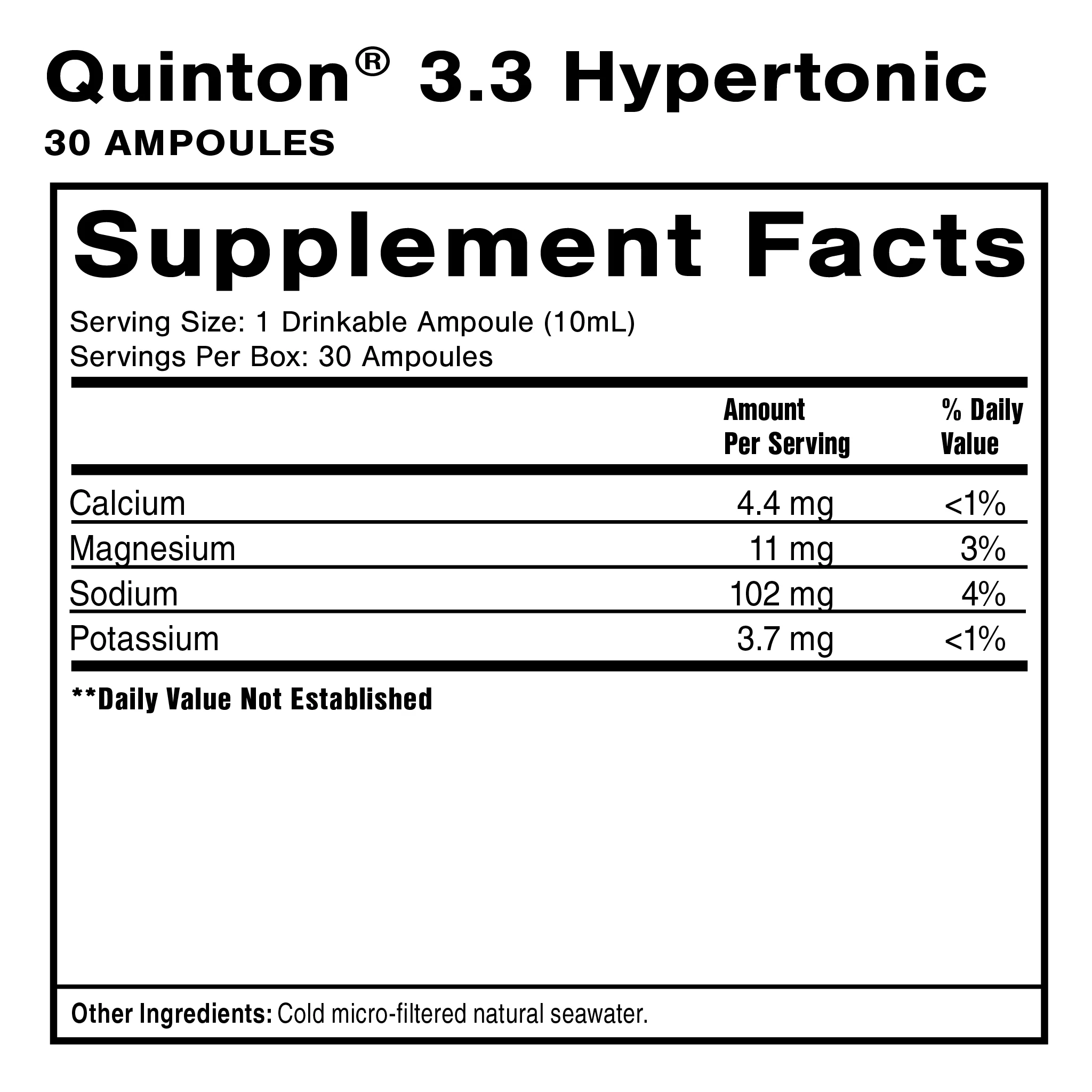 Quicksilver Scientific Original Quinton Hypertonic 30 Amps