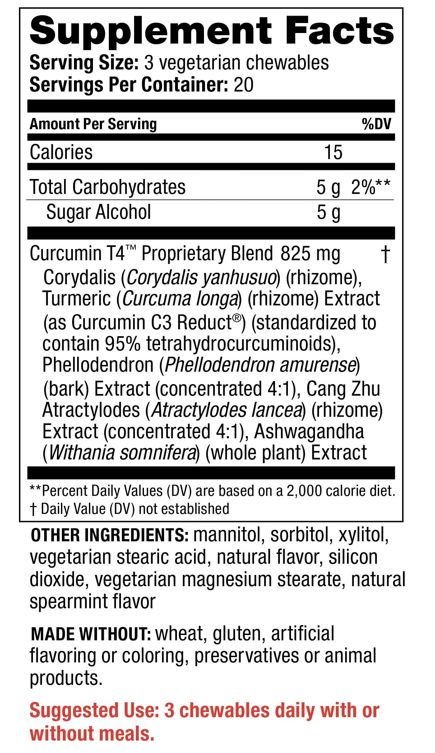 Redd Remedies Curcumin T4 Chewable Tablets