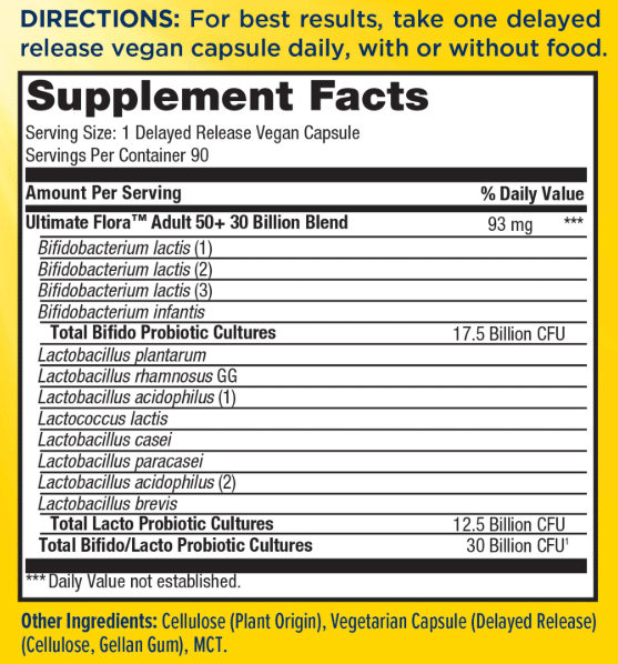 Renew Life Adult 50+ Ultimate Flora Probiotic 30 Billion (Formerly Ultimate Flora)