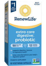 Renew Life Extra Care Ultimate Flora Probiotic 50 Billion CFU (Formerly Extra Care Digestive Probiotic)
