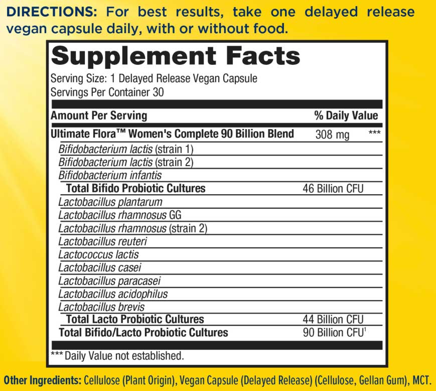 Renew Life Women's Complete Ultimate Flora Probiotic 90 Billion CFU