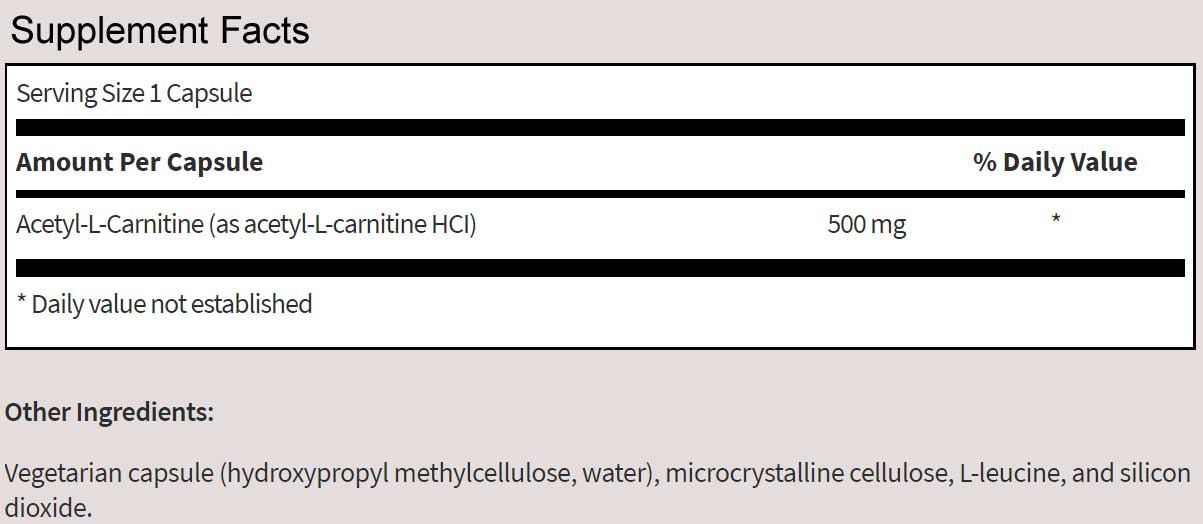 SFI HEALTH (Klaire Labs) Acetyl-L Carnitine