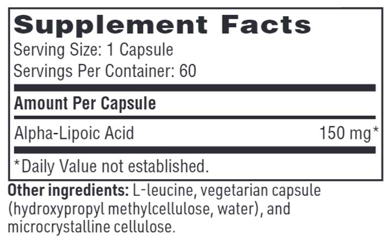 SFI HEALTH (Klaire Labs) Alpha-Lipoic Acid 150 mg
