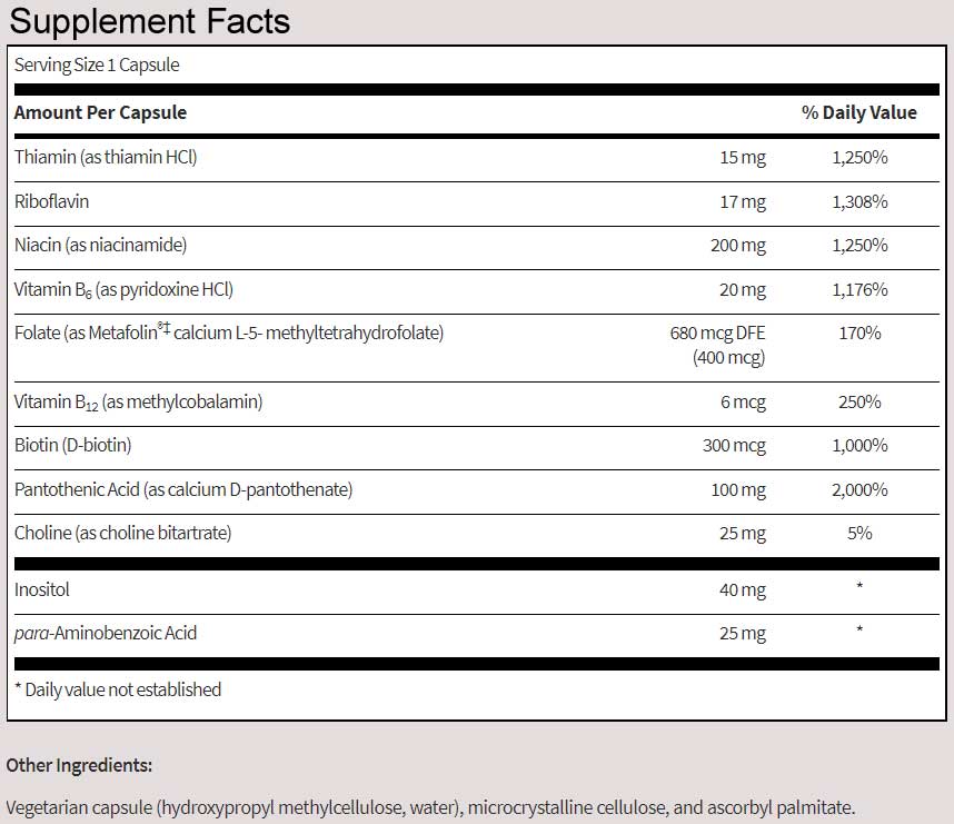 SFI HEALTH (Klaire Labs) B Complex Plus