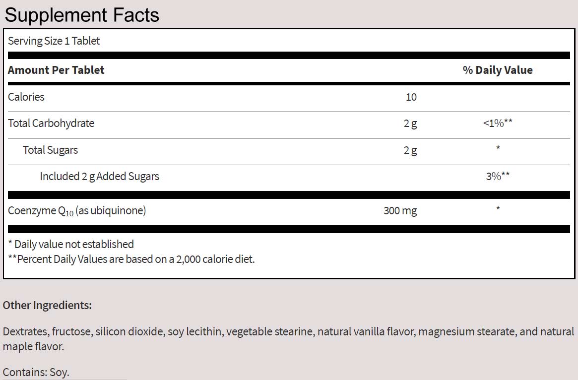 SFI HEALTH (Klaire Labs) Chewable Coenzyme Q10 300 mg